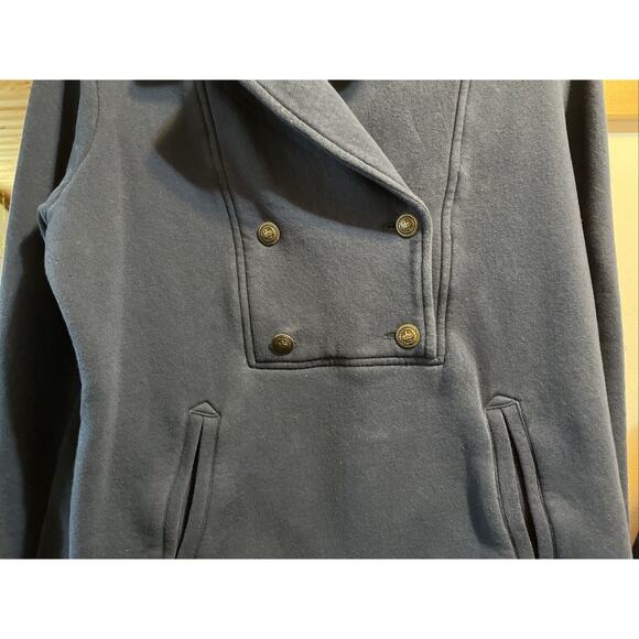 Tommy Hilfiger Double Breasted Sweatshirt Large Navy Blue Long Sleeve 4 Button - Picture 5 of 10